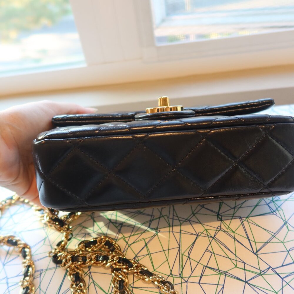 Chanel waxed lambskin mini handle classic flap bag - Picture 6 of 14